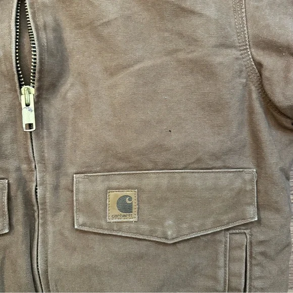 Carhartt Vintage J165 BRN Bomber Jacket, Brown Black Corduroy Collar size M - Picture 4 of 5